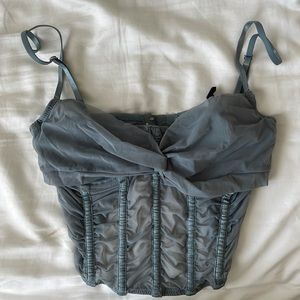 Urban outfitters out from under blue ribbed corset
